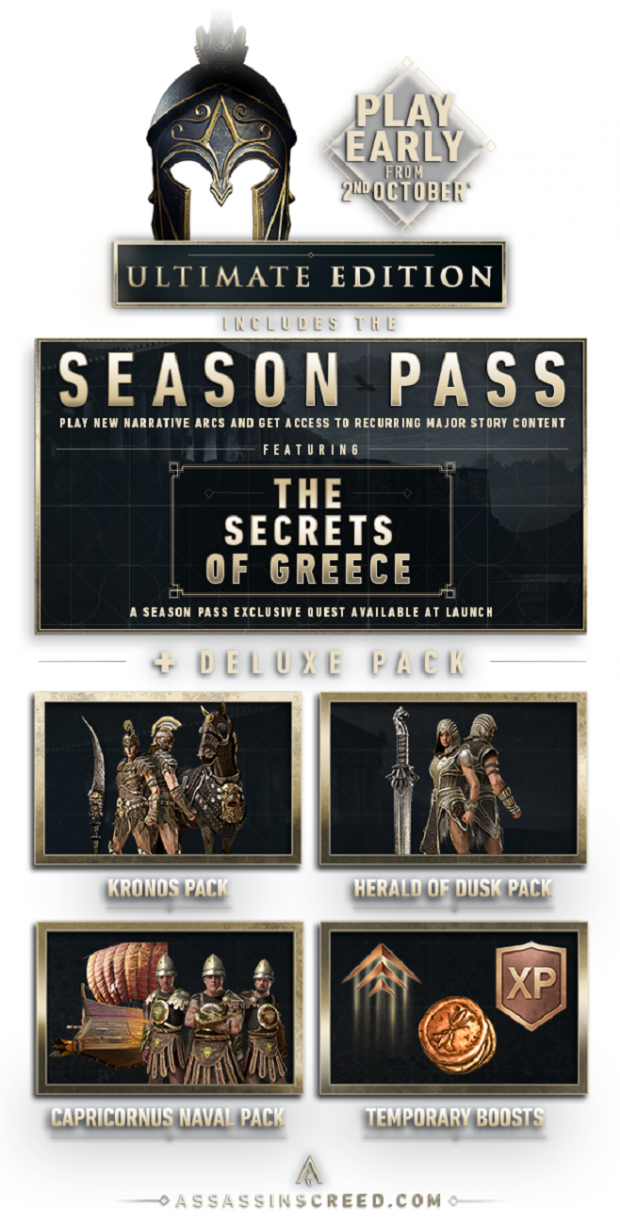 Assassin's Odyssey: Ultimate, Deluxe & Standard