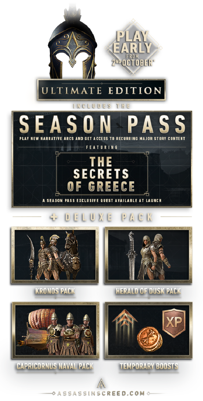 Assassin's Creed Odyssey: Ultimate, Gold, Deluxe & Standard