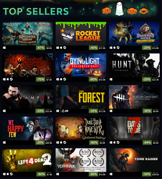 Steam S Halloween 18 Sales Go Live Discounts Of 25 80 Tweaktown