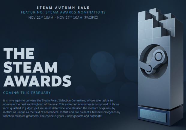 Open enlarged image Steam Award Nominations/Steam Autumn sale now live | TweakTown.com
