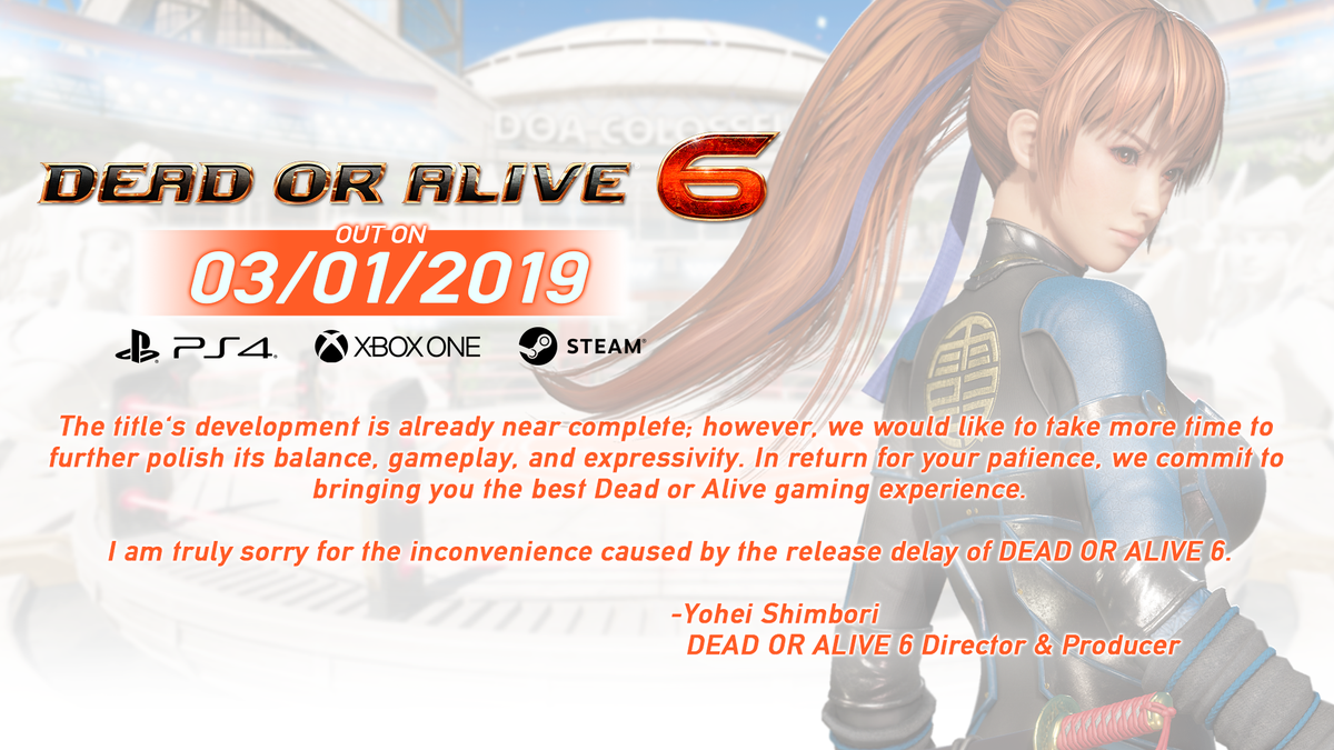 Dead or Alive 6 Game Delayed to March 1 - News - Anime News Network