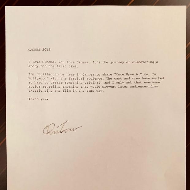 Open enlarged image Tarantino asks for no Once Upon a Time in Hollywood spoilers | TweakTown.com