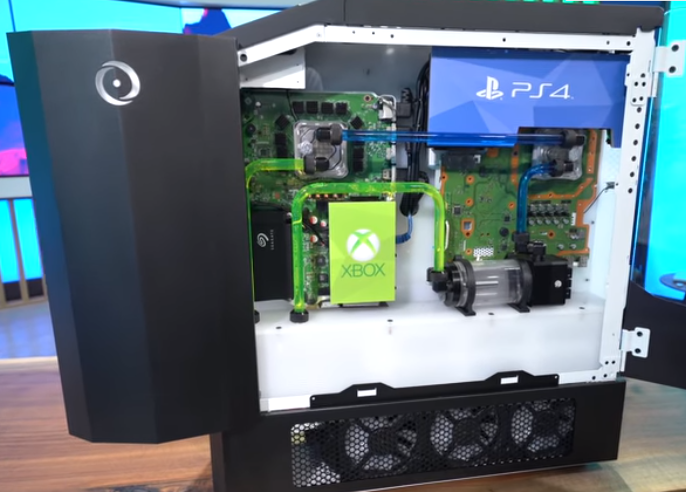 Oneffenheden knelpunt bijstand New PC COMBINES PS4, Xbox One X, Switch in water-cooled box