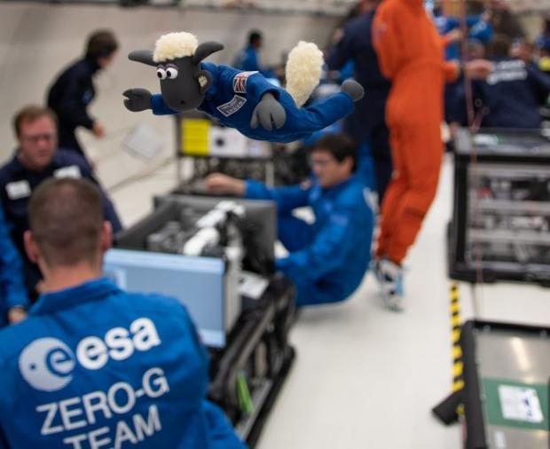 Shaun the Sheep completes his micro-gravity space training