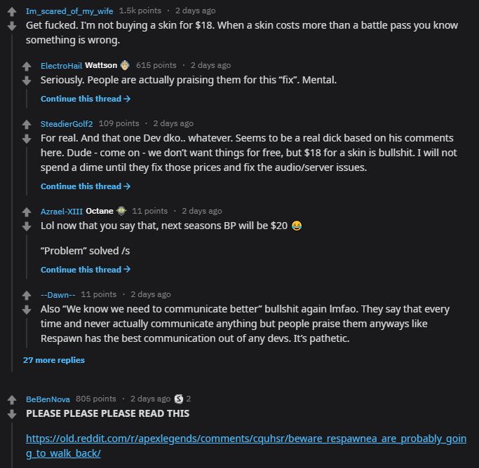 Respawn calls Apex Legends players 'ass-hats' and 'freeloaders' 09