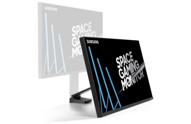 Open enlarged image Samsung Space Gaming Monitor clamps to your desk, drops monitor stand