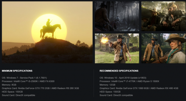 Red Dead Redemption 2 system requirements