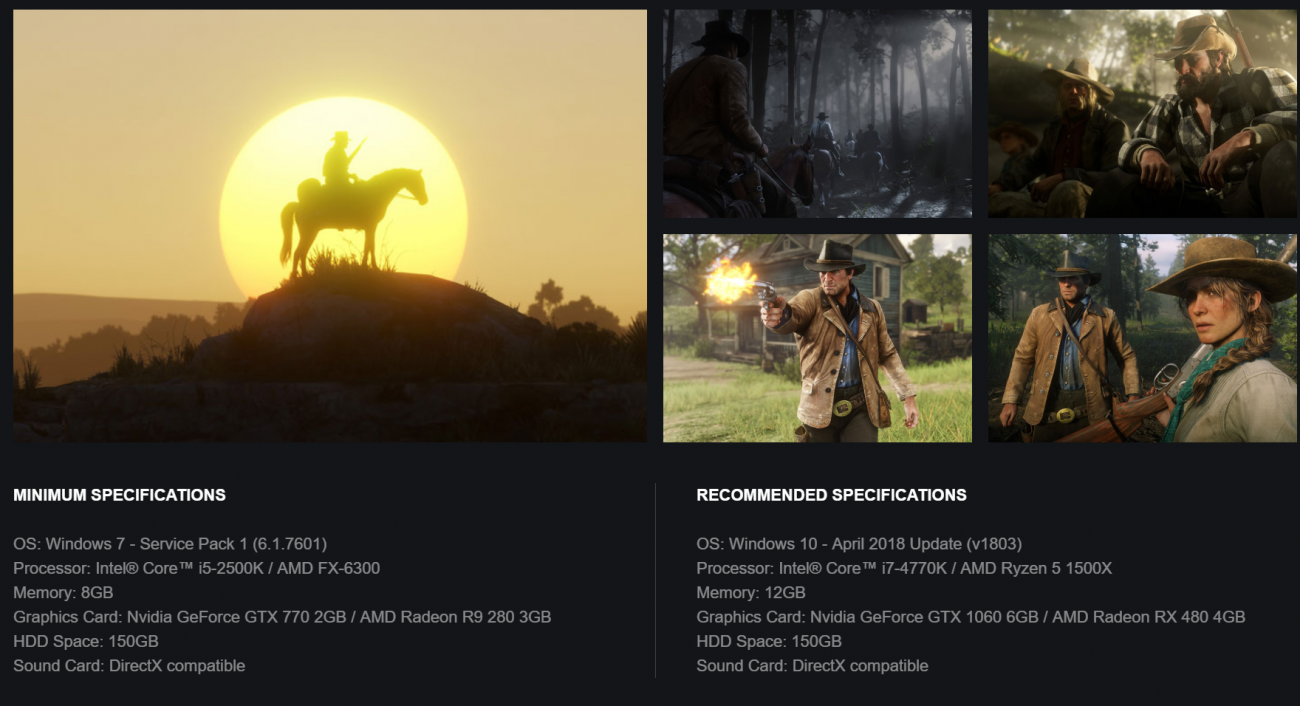 Red Dead Redemption 2 PC specs revealed, pre-purchase available now –  Destructoid