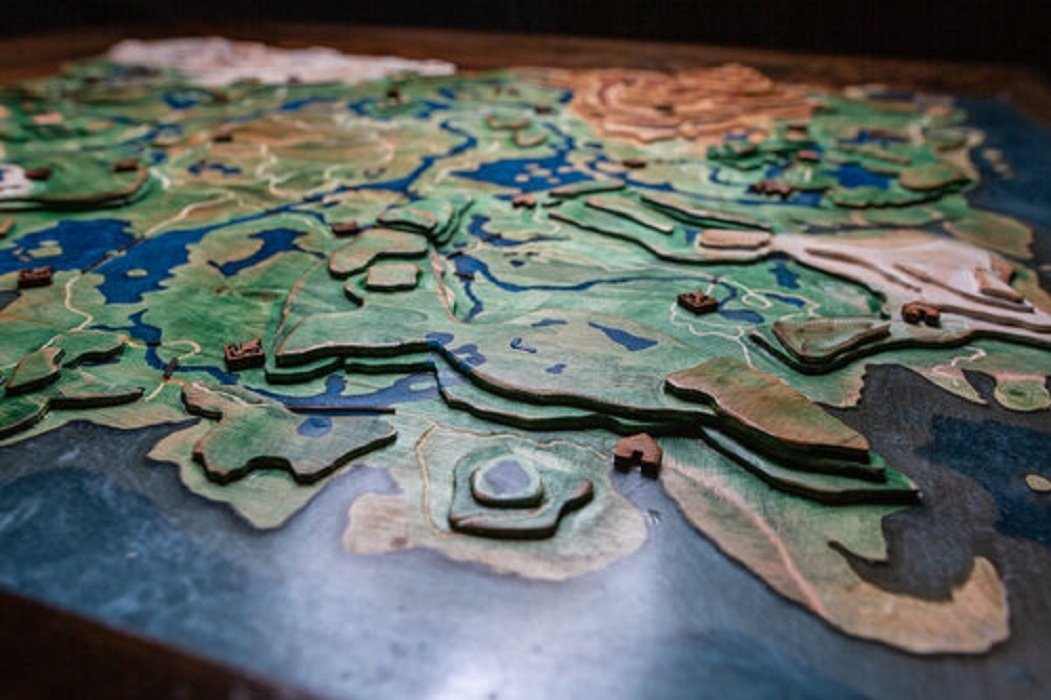 Artist Creates 3d Wooden Masterpiece Of Zelda Breath Of The Wild Map Tweaktown