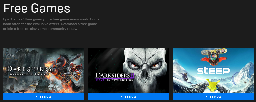 epic games store free to play