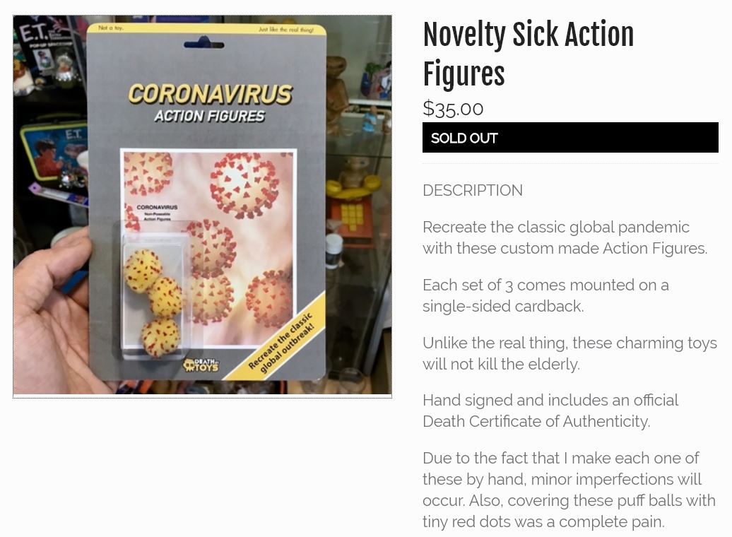 Open enlarged image Did you know there's coronavirus action figures? Well, you do now! 03