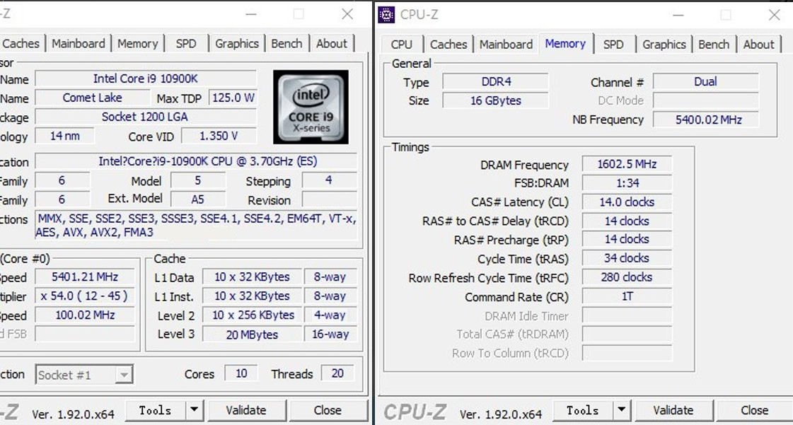 Intel's new Core i9-10900K already overclocked to 5.4GHz