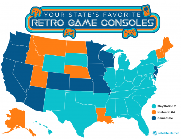 Your state's favorite retro console: Is it N64, Gamecube, or PS2?