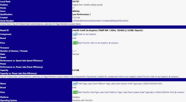 Xe graphics iris Intel Iris