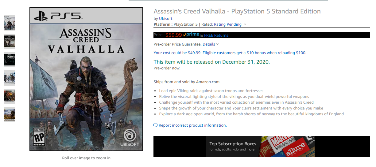 Assassin's Creed Valhalla PS5 Price: Editions, Pre-order,Release Date