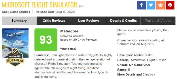 flight simulator pc game review