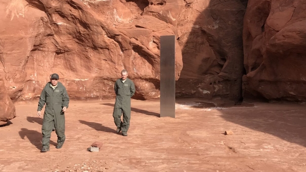 Open enlarged image So, a strange MONOLITH has just appeared deep in the Utah desert