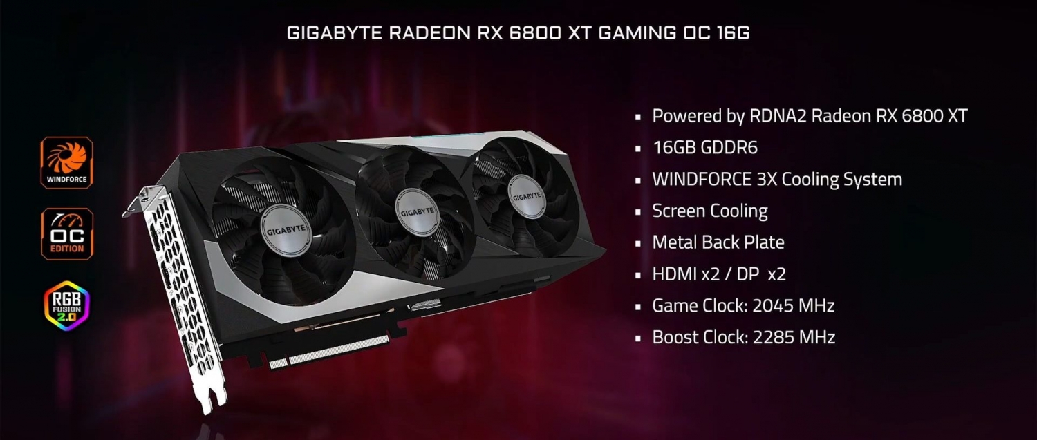 GIGABYTE Intros Radeon RX 6800 XT Gaming OC Pro