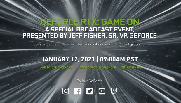 Open enlarged image Yep, NVIDIA will be showing off GeForce RTX 30 mobile GPUs on Jan 12