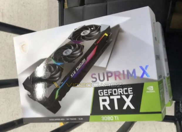 Open enlarged image MSI GeForce RTX 3080 Ti SUPRIM X spotted with 12GB GDDR6X memory