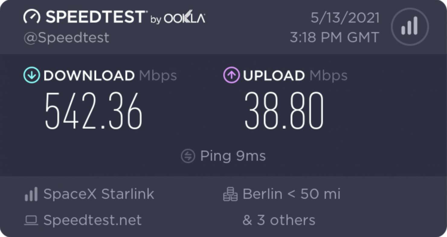 Starlink Bursts Through Huge 560Mbps Download Speeds In Germany
