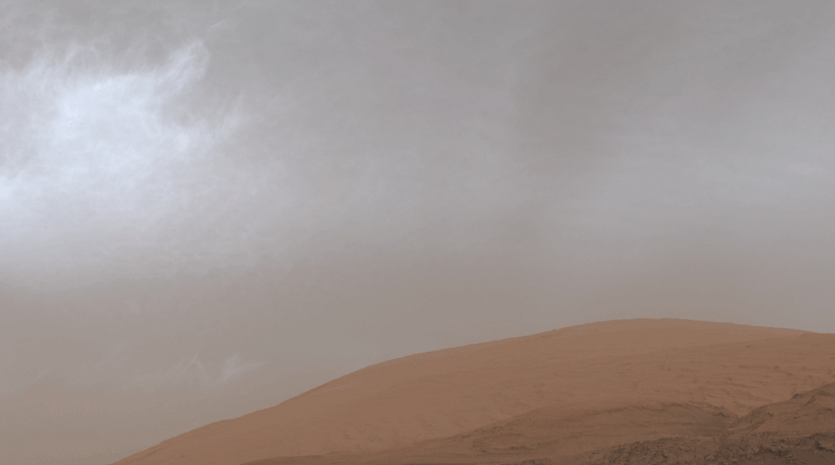 NASA's Curiosity rover has snapped images of Martian clouds shining
