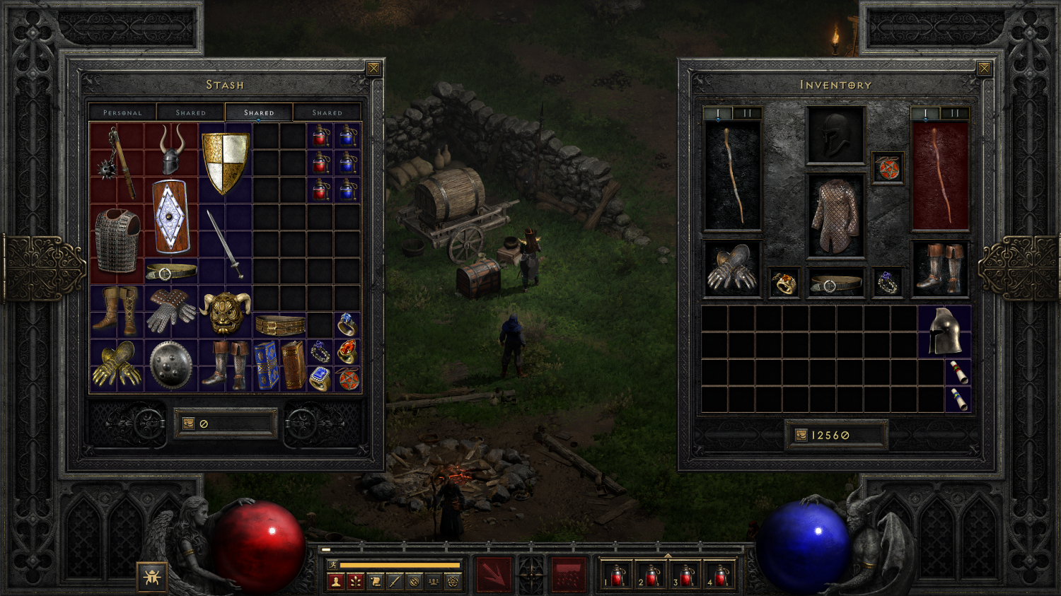 how to trade gear to another character diablo 2