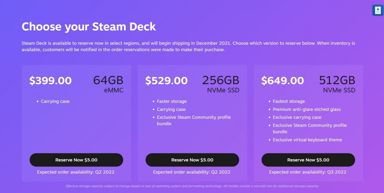New Steam Deck 512GB pre-orders won't ship until Q3 2022
