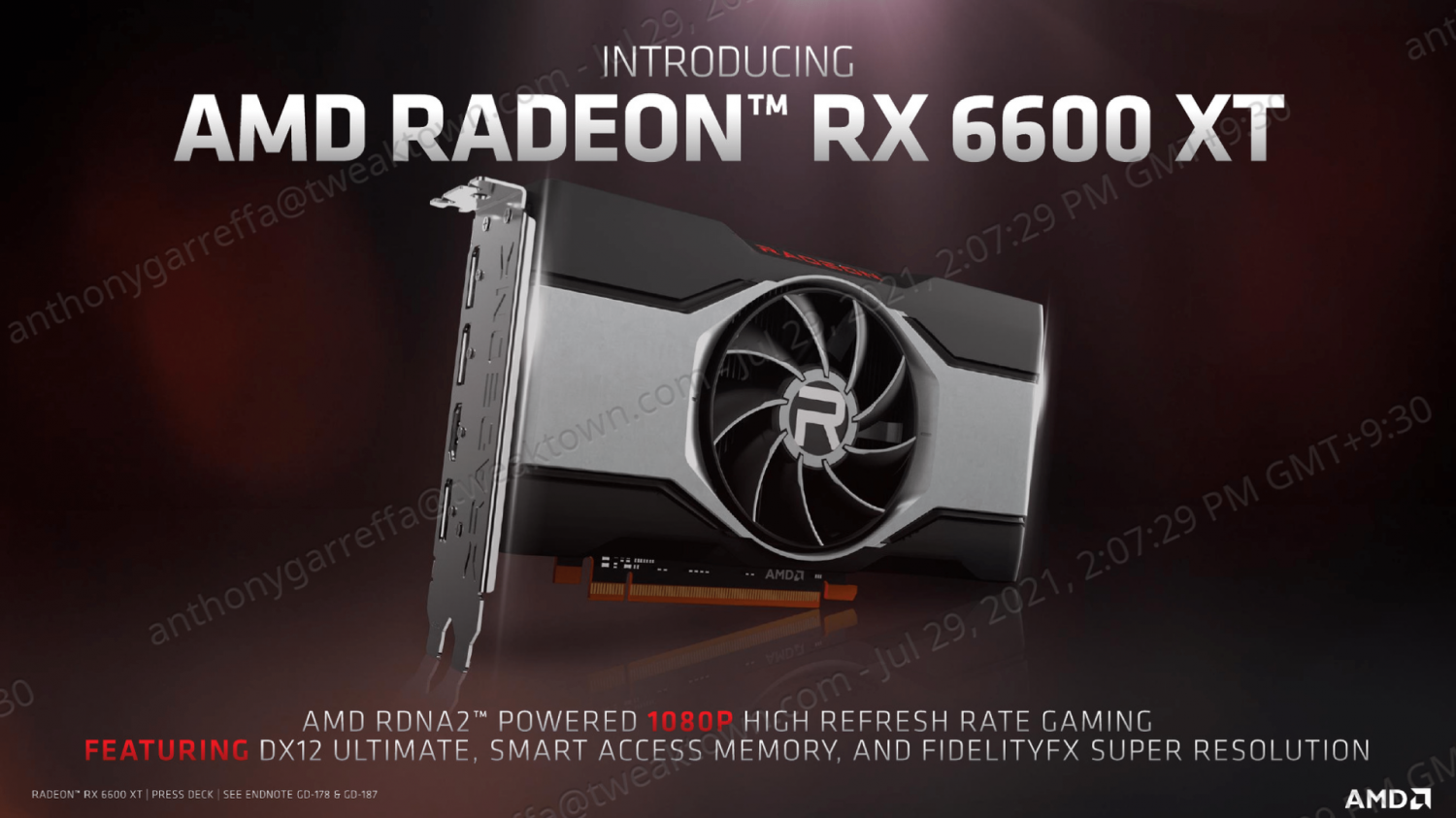 AMD Radeon RX 6600 XT: 8GB GDDR6, launches August 11 for $379