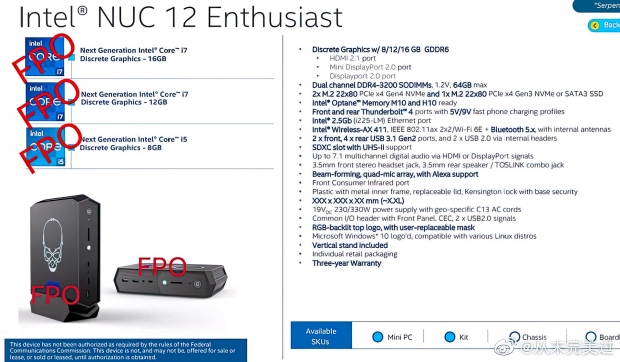 Intel NUC 12: CPU Alder Lake di nuova generazione + GPU Xe-HPG DG2 da 16 GB + DP2.0