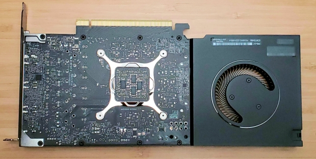 NVIDIA RTX A4000 workstation GPU teardown, with blower-style cooler 02