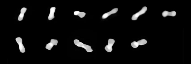 There's a 'dog-bone' shaped asteroid out in space, best images here 02