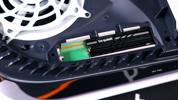 Open enlarged image Bequiet! MC1 heat sink fits inside PS5 to cool single, dual-sided SSDs