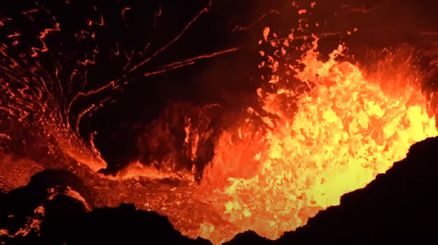 Open enlarged image Officials release video of US volcano spewing out bubbling lava