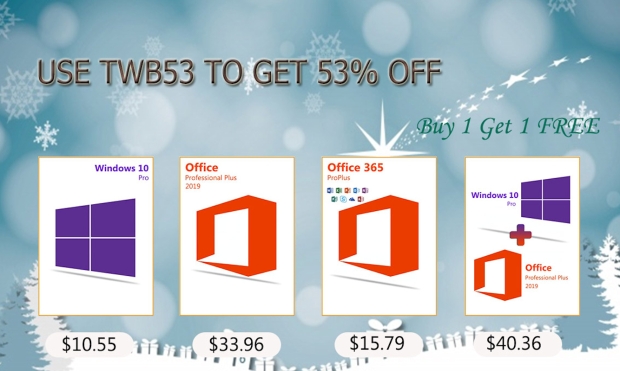 Christmas promotion: Windows 10 Pro $10.55 and Office 2019 Pro $33.96