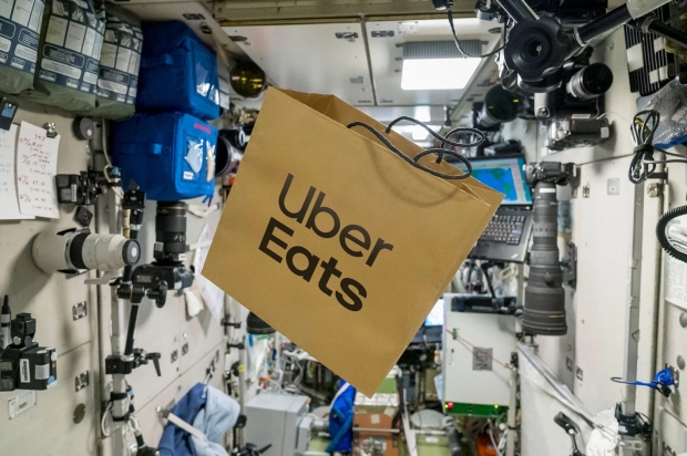 Open enlarged image First Uber Eats delivery makes its safely to the ISS