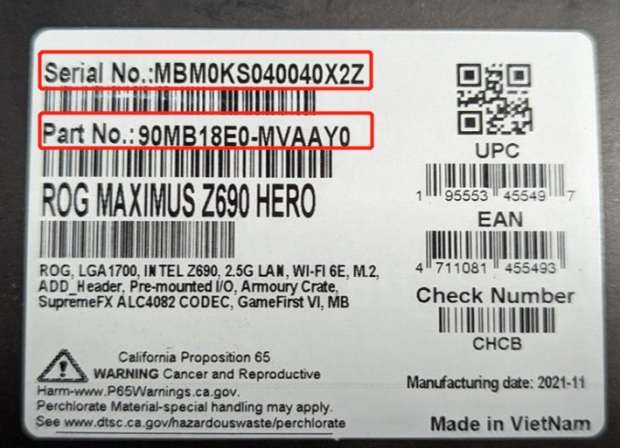 ASUS ROG Maximus Z690 HERO se envía con condensador de memoria 