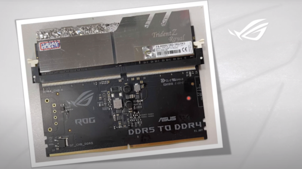 Asus achiziționează adaptorul de memorie DDR5-la-DDR4, care rulează pe placa de bază Z690.