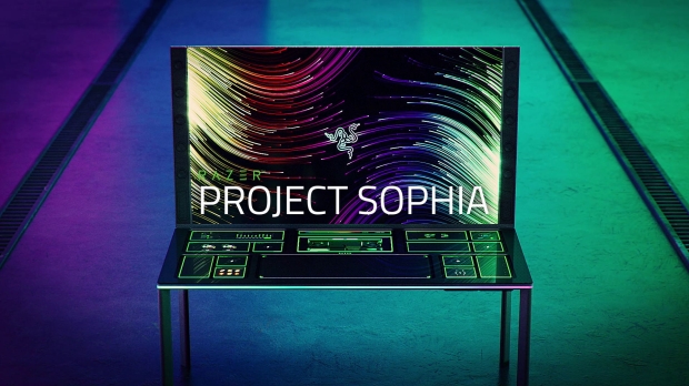Open enlarged image Razer Project Sophia: modular PC concept with 65-inch OLED TV and desk
