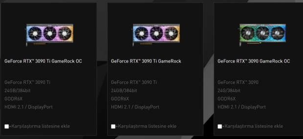Open enlarged image Palit GeForce RTX 3090 Ti GameRock OC listed, 1890MHz GPU boost