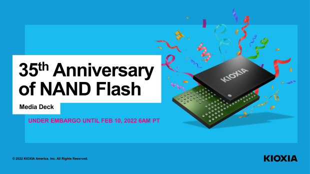 Open enlarged image KIOXIA throws party, celebrates 35th anniversary of NAND flash memory