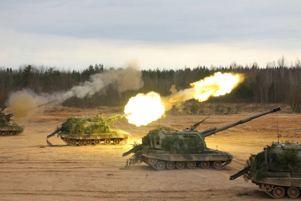 Open enlarged image Satellite photographs Russian artillery firing on Ukraine's capital