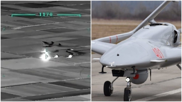 Ukrainian forces release video of drones destroying Russian equipment