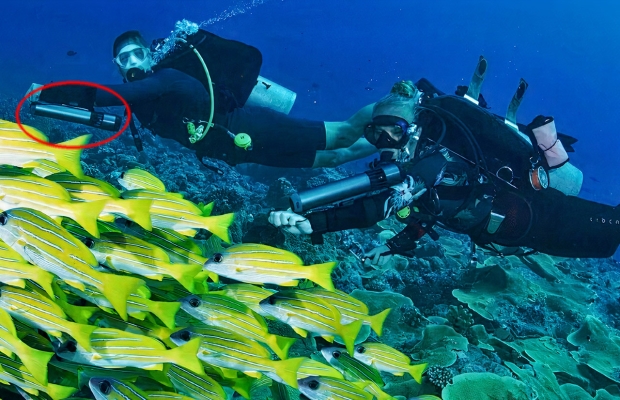 Open enlarged image Subnado, the world's smallest underwater scooter, is now here