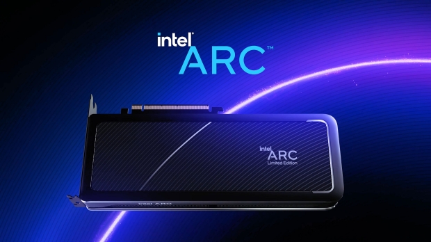 Open enlarged image Intel Arc A-Series Limited Edition GPU teased, best backplate ever?!