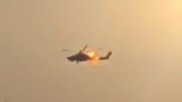 Video Shows Ukrainian Army Shooting Down Russian Helicopter