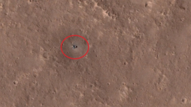 Dust-covered landing craft spotted on Mars from space by NASA