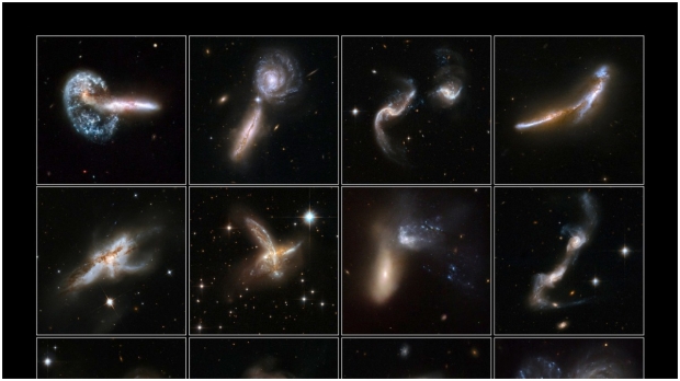 Open enlarged image Two galaxies colliding 130 million light years away goes viral