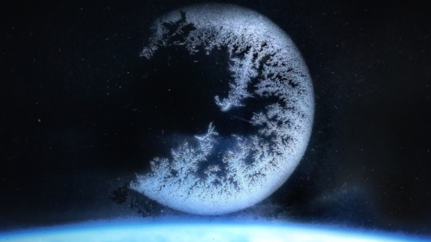 Amazing moon-shaped ice crystal formation appears on ISS window