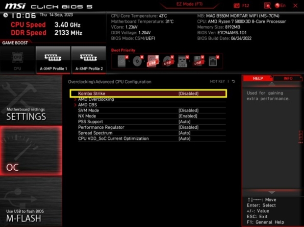 MSI 的新 Kombo Strike：提升 Ryzen 7 5800X3D CPU 性能等